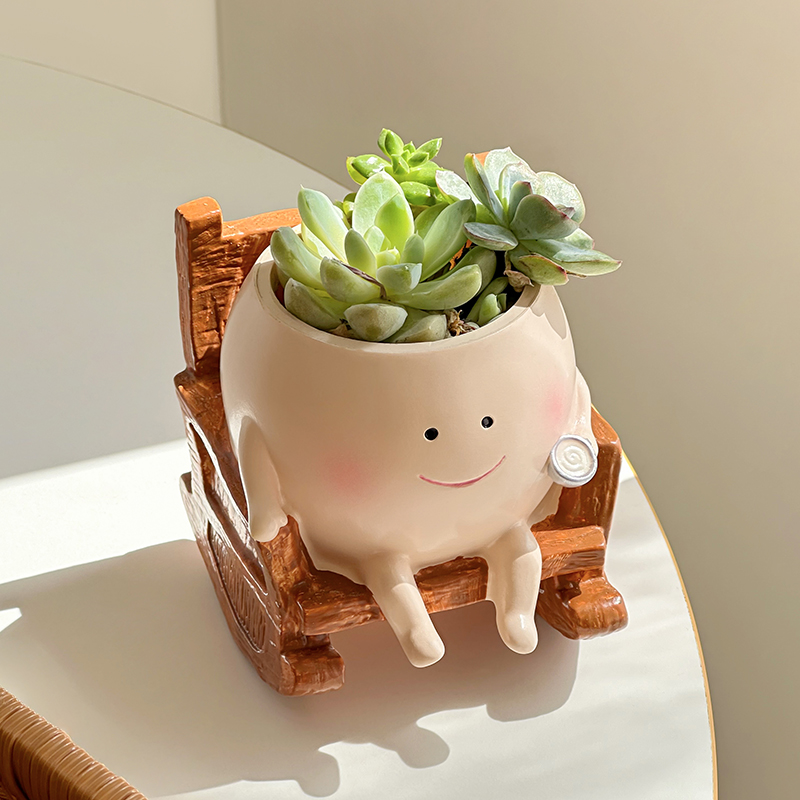 Echeveria Succulent - Stijlvolle schattige cartoon spook hars succulenten