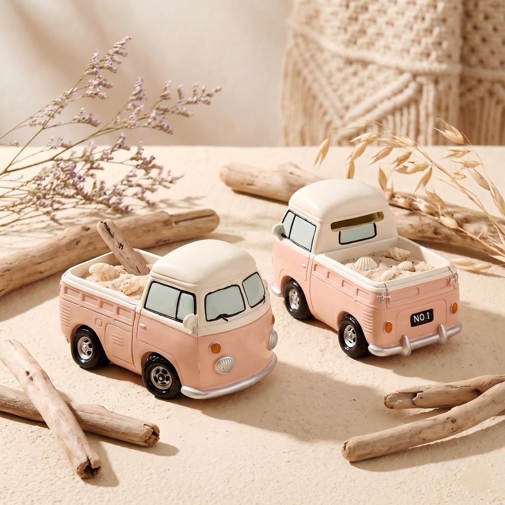 Vintage roze minibus succulent - Echeveria Succulent recensie en prijs
